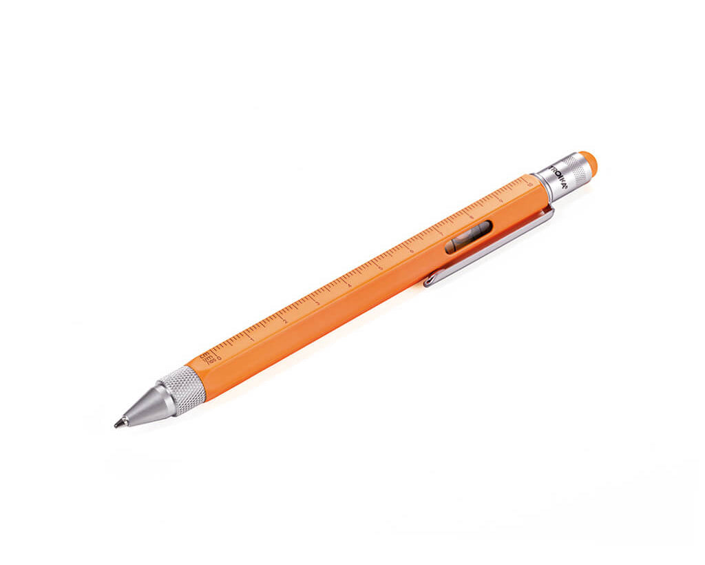 TROIKA Multitasking ballpoint pen "CONSTRUCTION" - neon orange