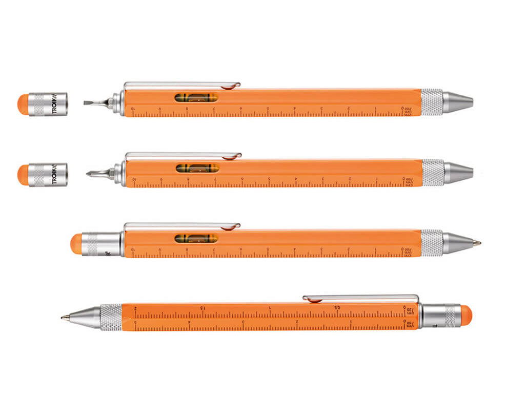 TROIKA Multitasking ballpoint pen "CONSTRUCTION" - neon orange
