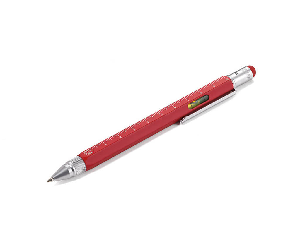 TROIKA Multitasking ballpoint pen "CONSTRUCTION" - red