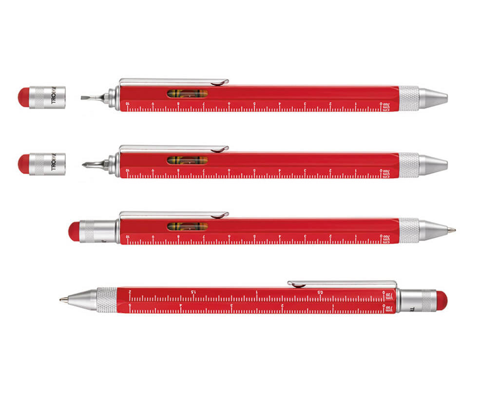 TROIKA Multitasking ballpoint pen "CONSTRUCTION" - red