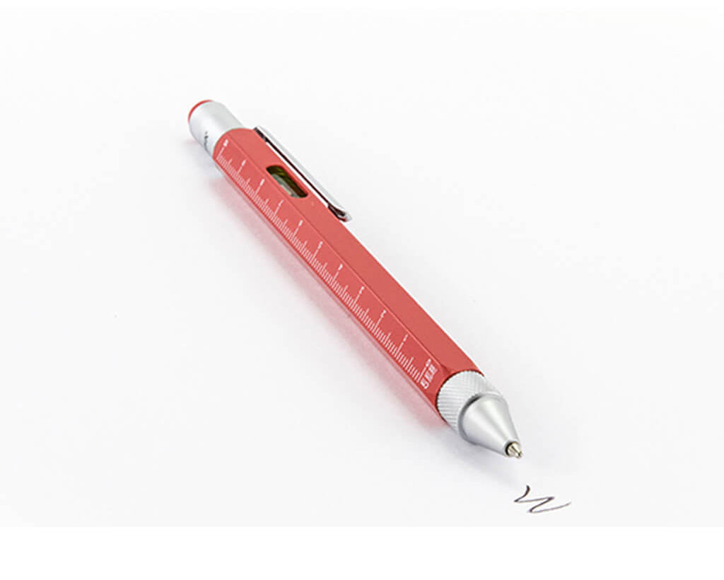 TROIKA Multitasking ballpoint pen "CONSTRUCTION" - red