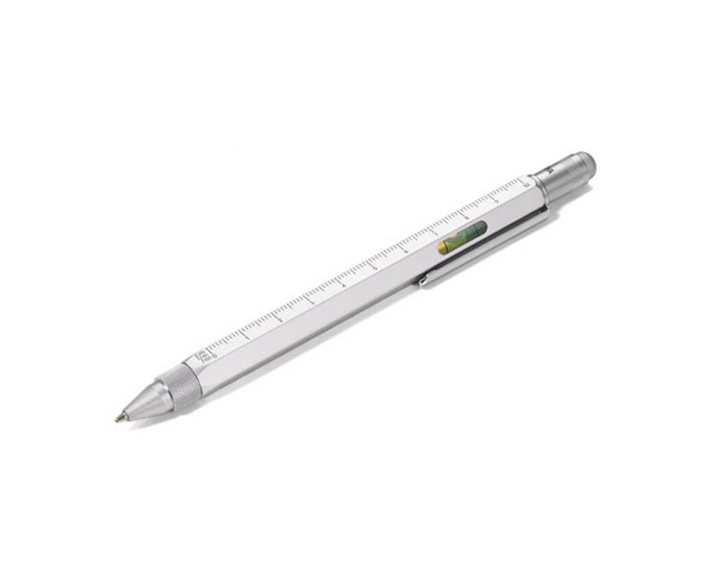 TROIKA Multitasking ballpoint pen "CONSTRUCTION" - silver