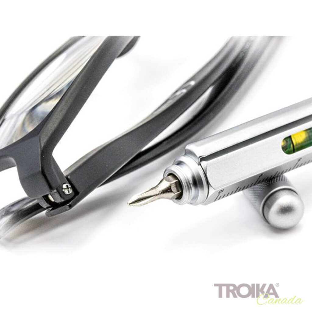 TROIKA Multitasking ballpoint pen "CONSTRUCTION" - silver