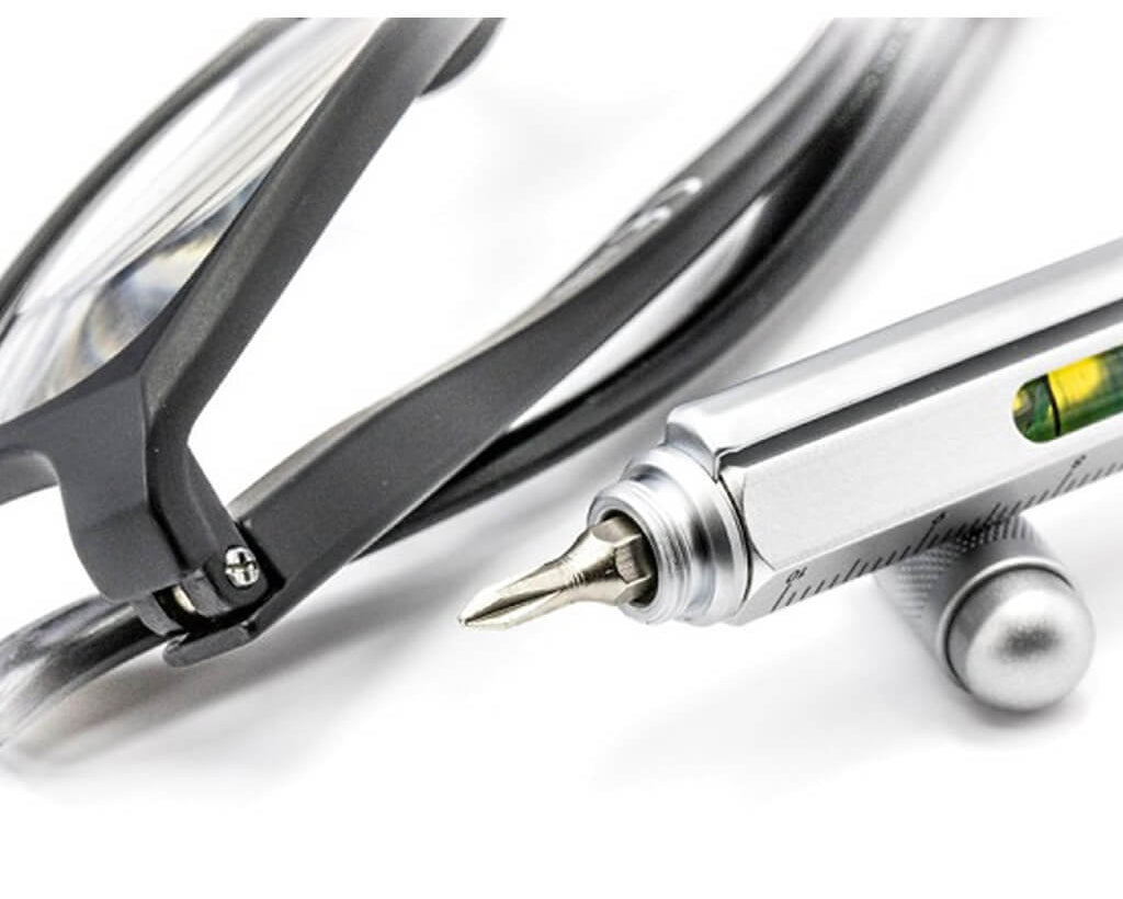 TROIKA Multitasking ballpoint pen "CONSTRUCTION" - silver