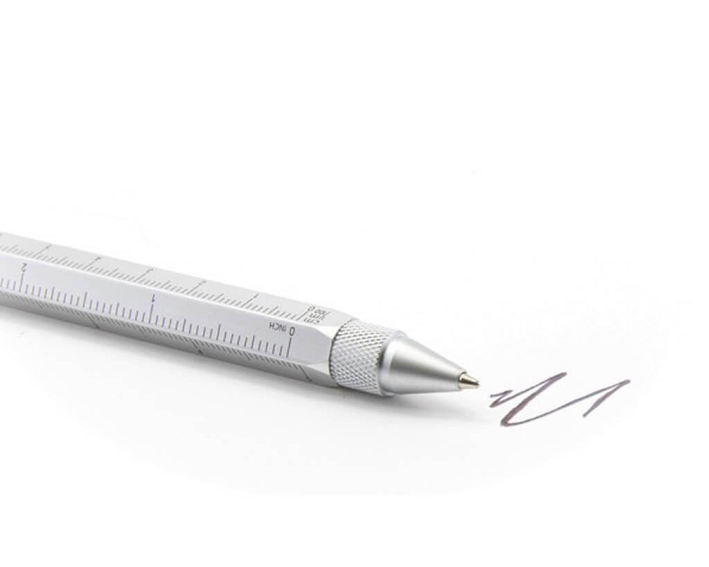 TROIKA Multitasking ballpoint pen "CONSTRUCTION" - silver