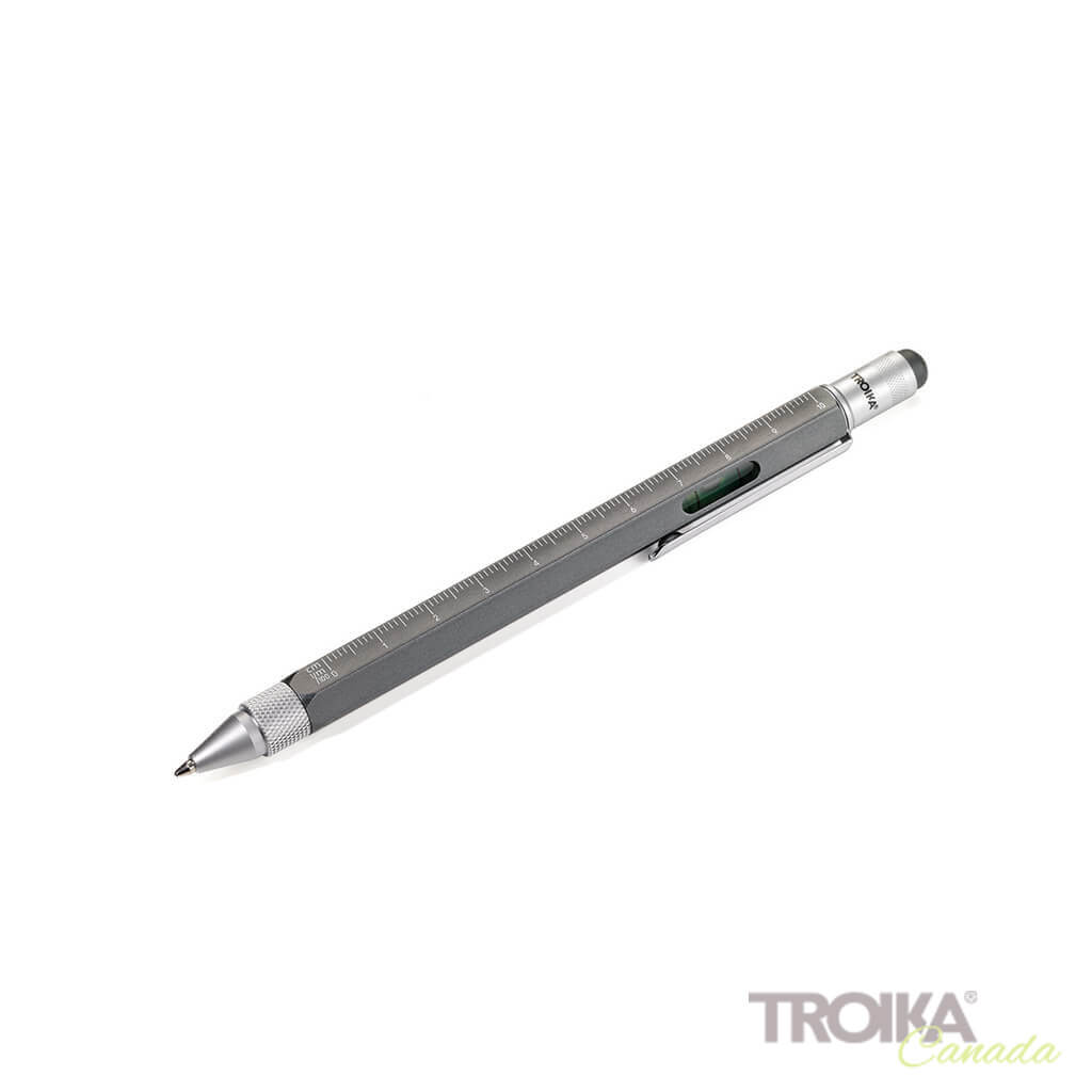 TROIKA Multitasking ballpoint pen "CONSTRUCTION" - titanium silver