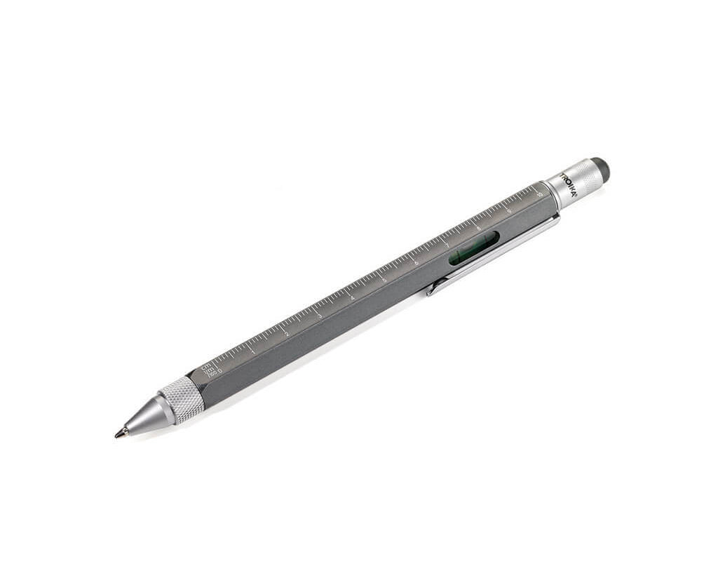 TROIKA Multitasking ballpoint pen "CONSTRUCTION" - titanium silver
