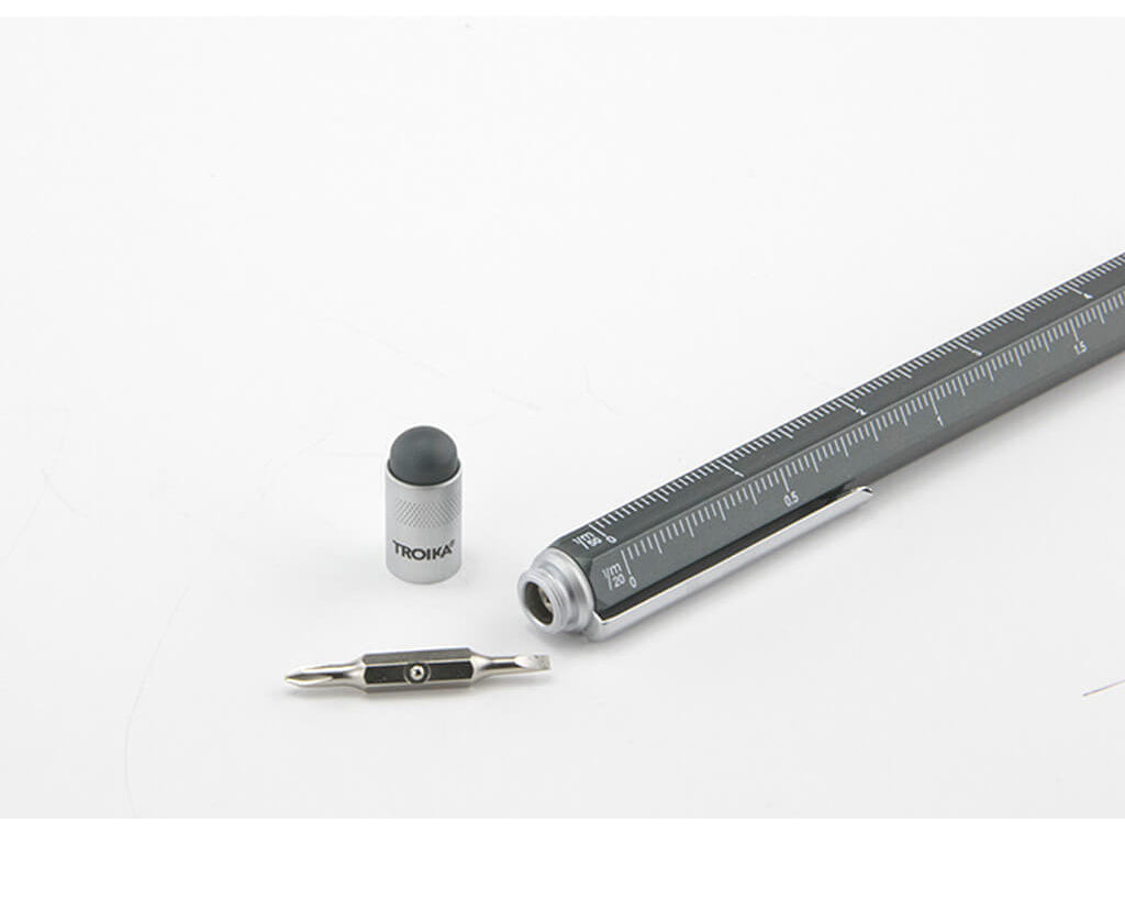 TROIKA Multitasking ballpoint pen "CONSTRUCTION" - titanium silver