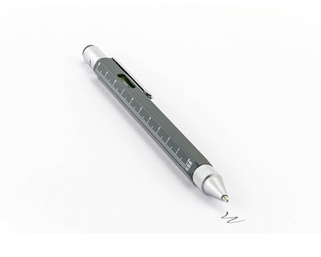 TROIKA Multitasking ballpoint pen "CONSTRUCTION" - titanium silver