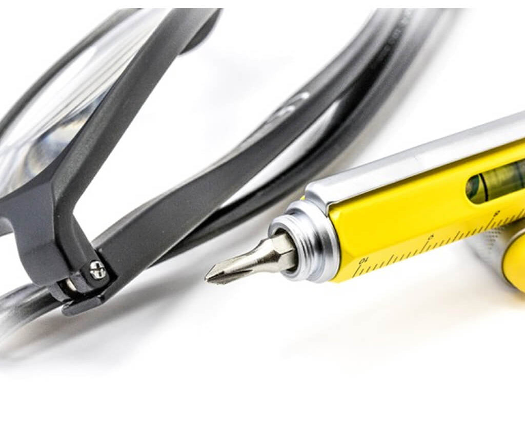 TROIKA Multitasking ballpoint pen "CONSTRUCTION" - yellow