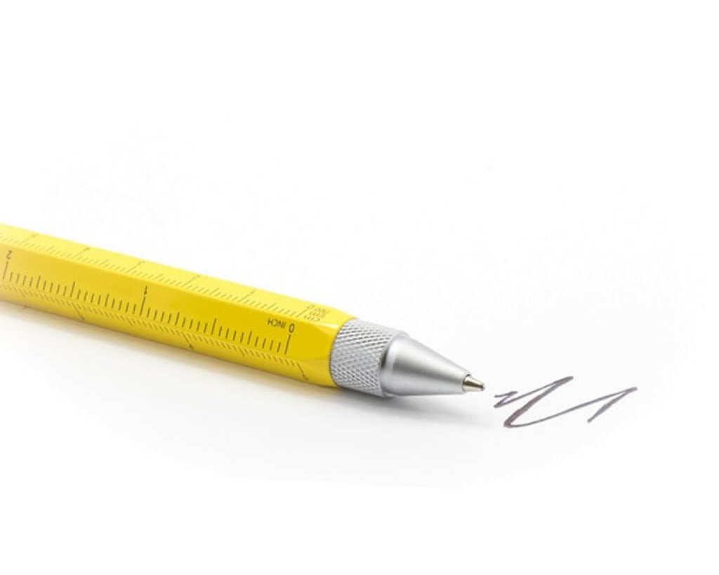 TROIKA Multitasking ballpoint pen "CONSTRUCTION" - yellow