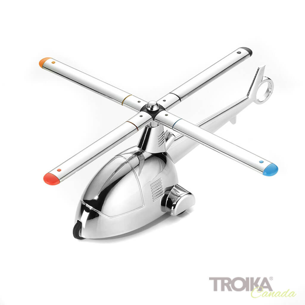 TROIKA Paper clip holder &quot;READY 4 TAKEOFF&quot; - silver