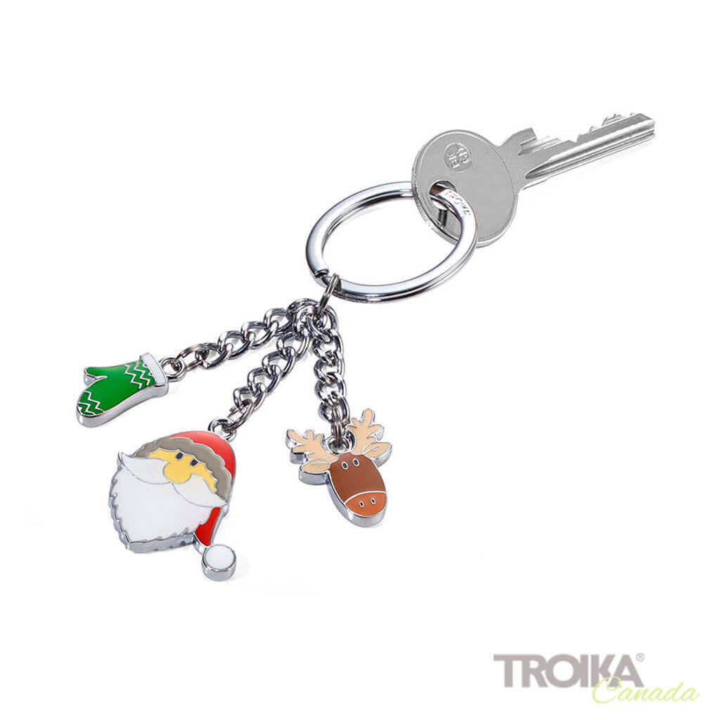 TROIKA Keychain with 3 charms "SANTA"