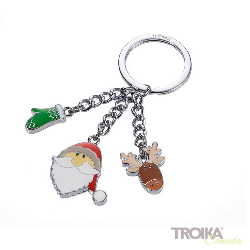 TROIKA Keychain with 3 charms "SANTA"