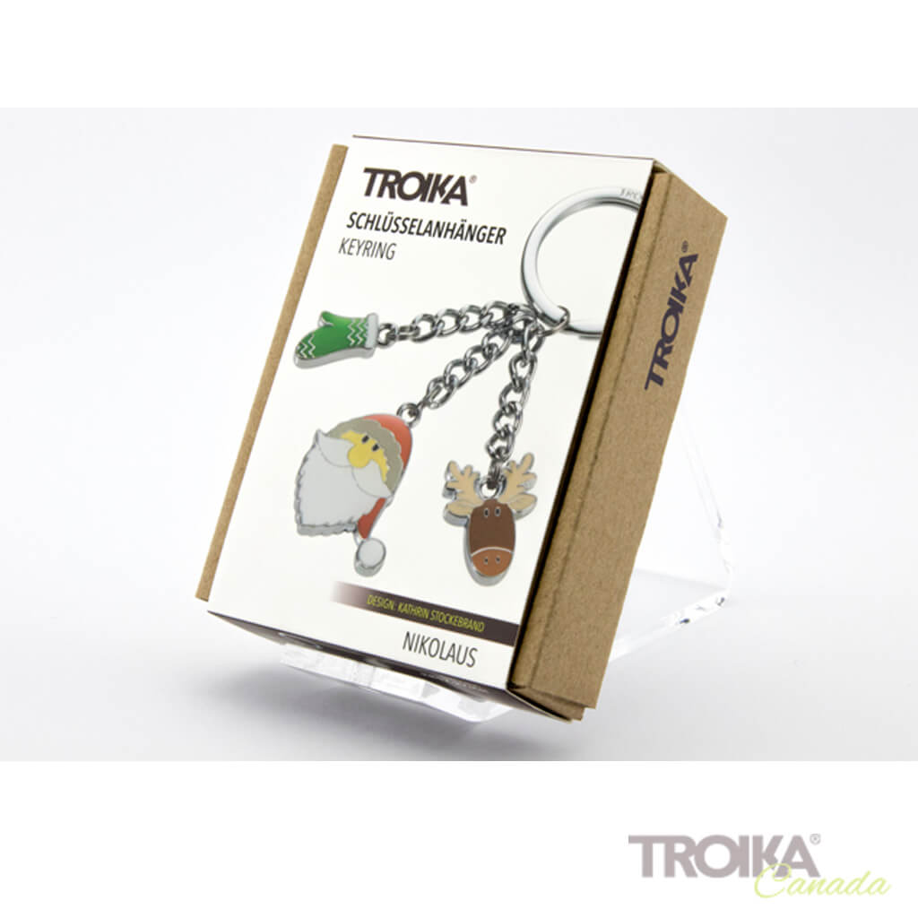 TROIKA Keychain with 3 charms "SANTA"