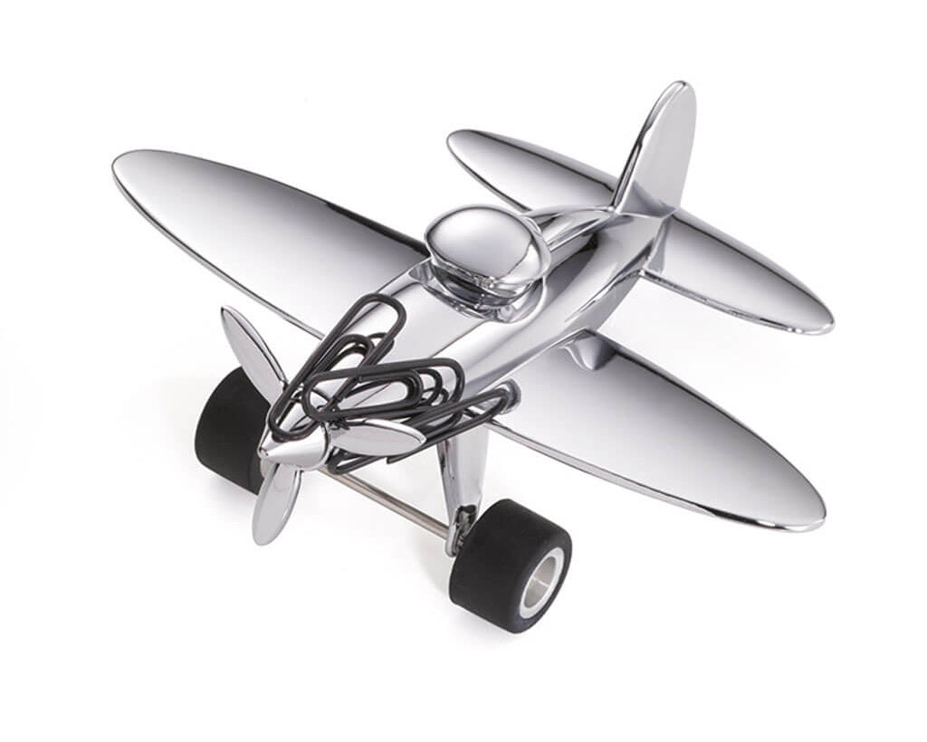 TROIKA Paper clip holder "STOP OVER" - silver
