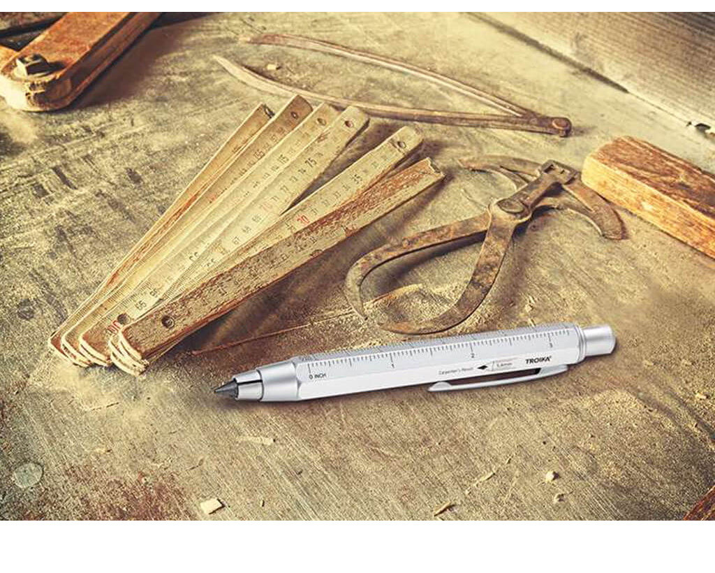 TROIKA’s Silver Carpenter’s Pencil on wood