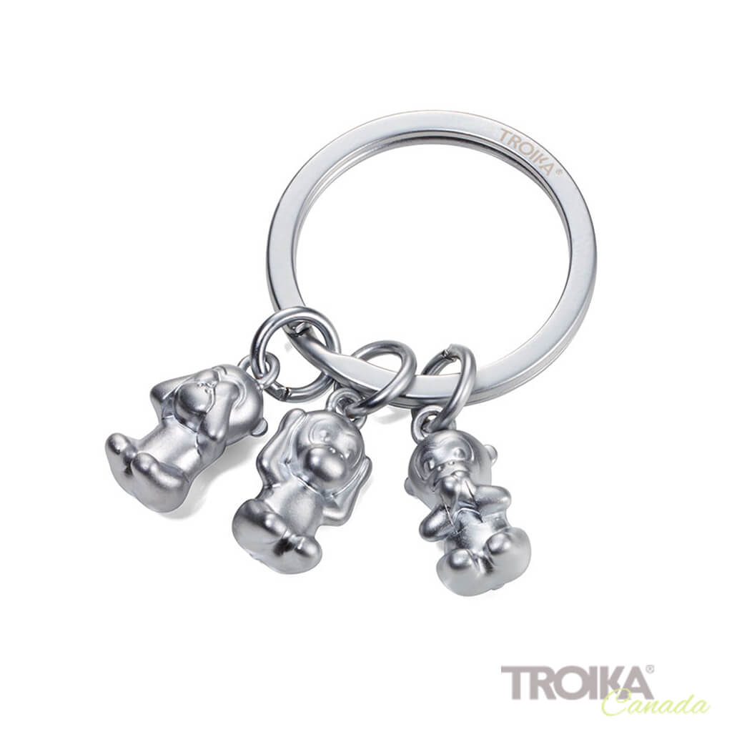 TROIKA Keychain "THREE MONKEYS" - silver