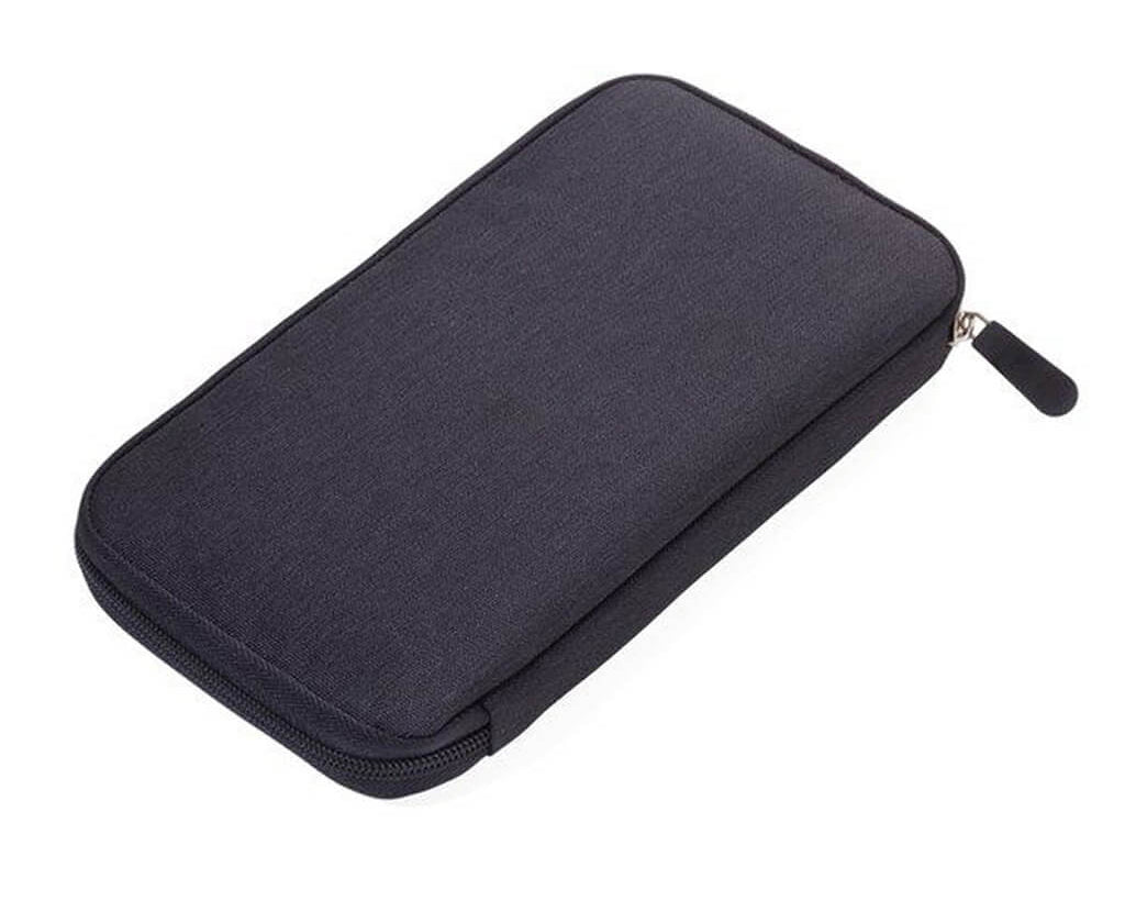 TROIKA Black Travel Document Organizer - "Around The World" closed