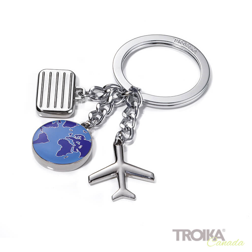 TROIKA Keychain "WELTENBUMMLER" GLOBETROTTER