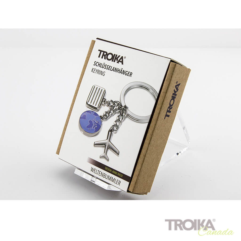 TROIKA Keychain "WELTENBUMMLER" GLOBETROTTER