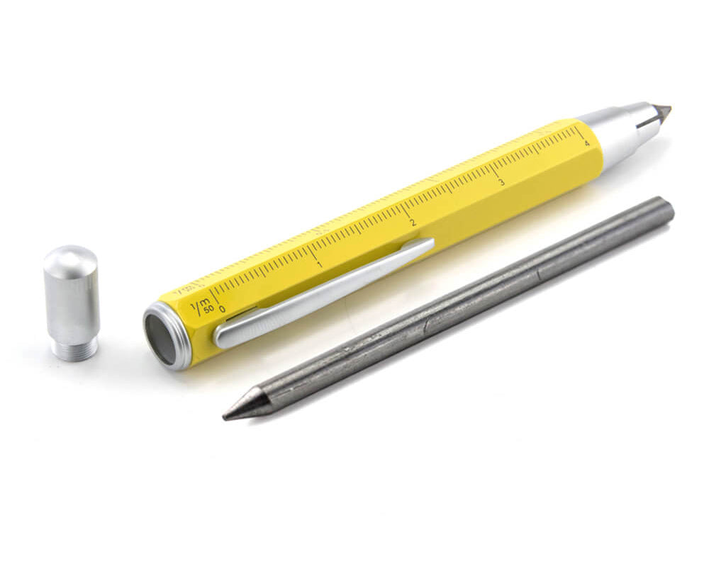 Yellow Carpenter's Pencil on white Background
