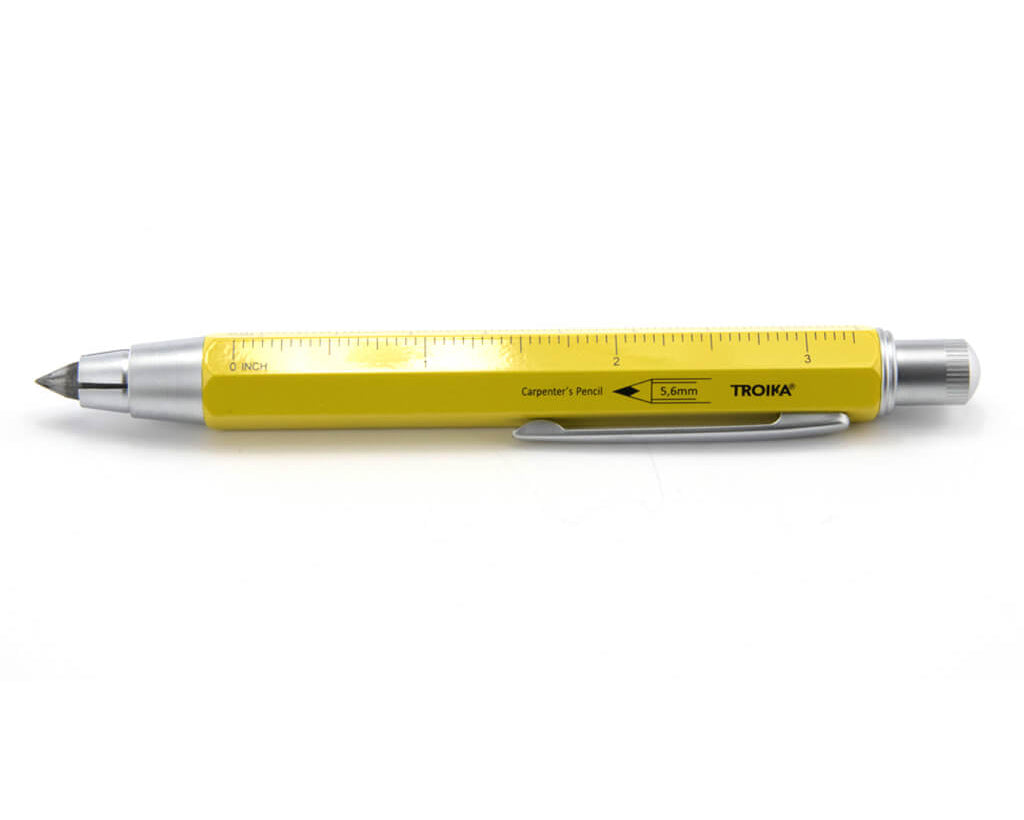 Yellow Carpenter's Pencil on white background