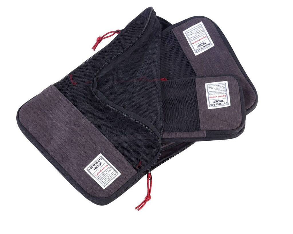 TROIKA Set of travel compression packing cubes "BUSINESS PACKING CUBES"