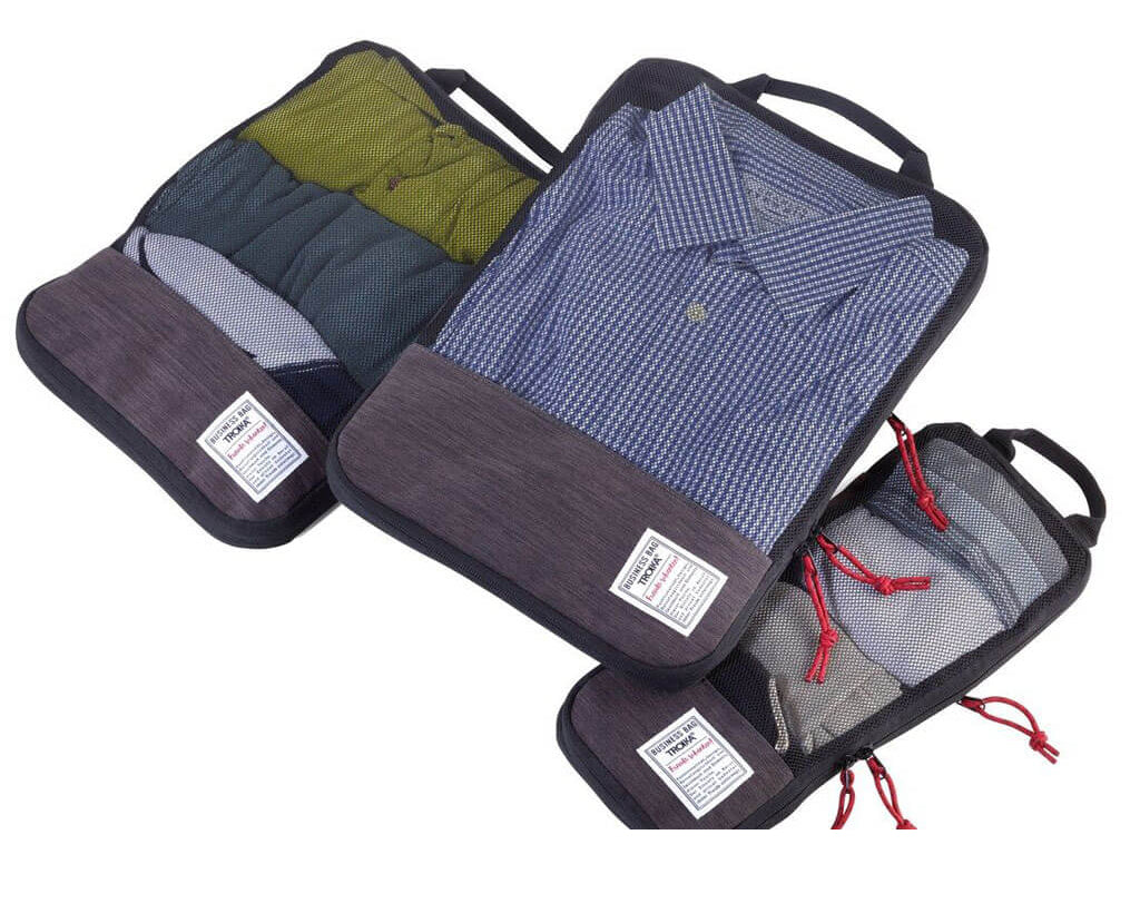 TROIKA Set of travel compression packing cubes "BUSINESS PACKING CUBES"