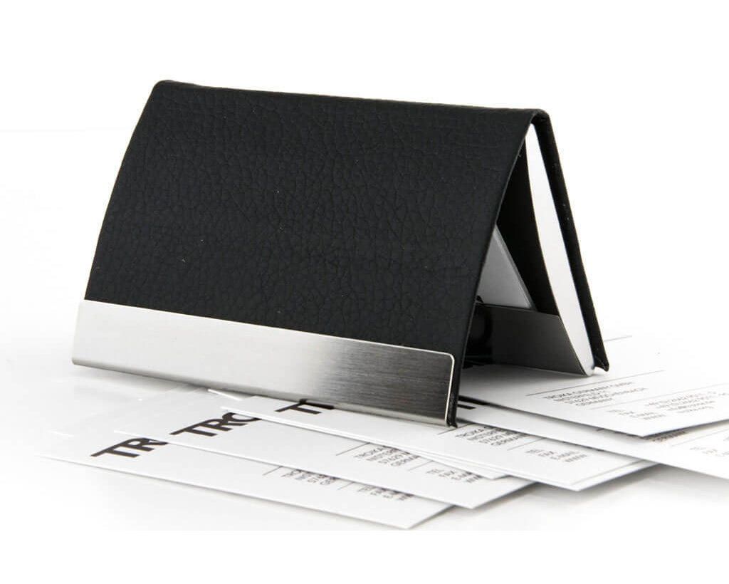 BUSINESS CARD CASE "CARD STAND" - BLACK