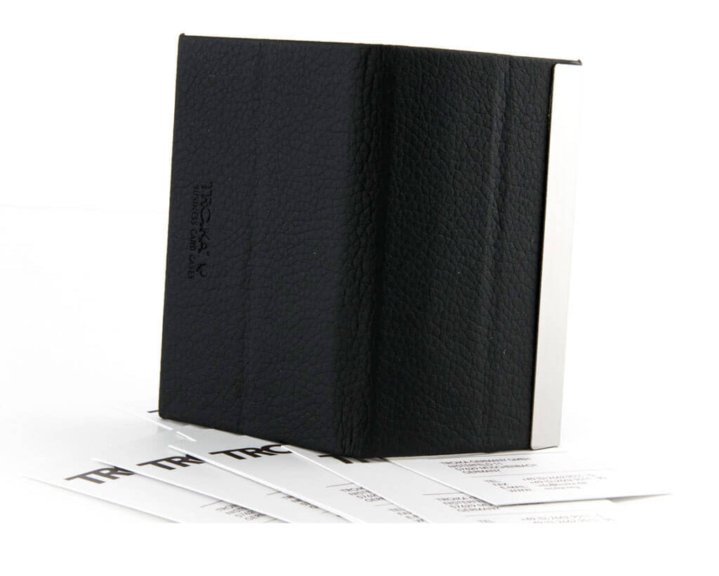 BUSINESS CARD CASE "CARD STAND" - BLACK