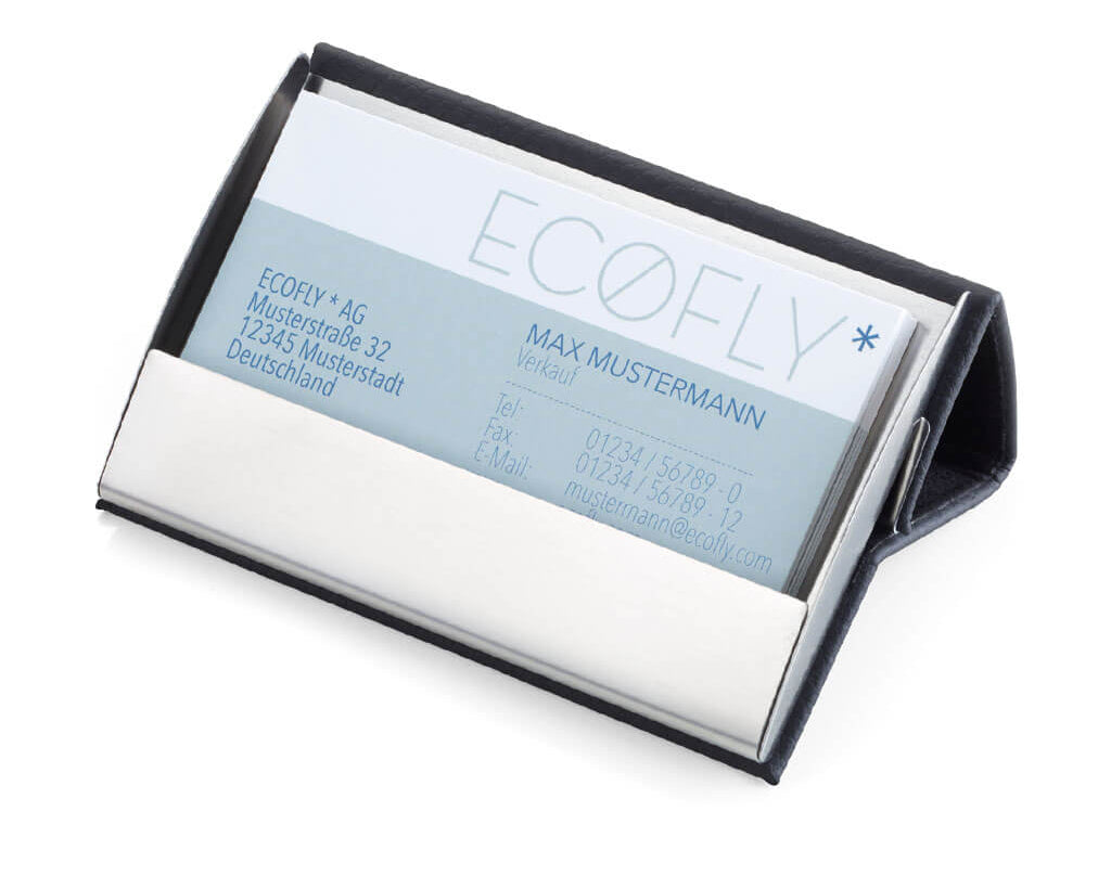 BUSINESS CARD CASE "CARD STAND" - BLACK