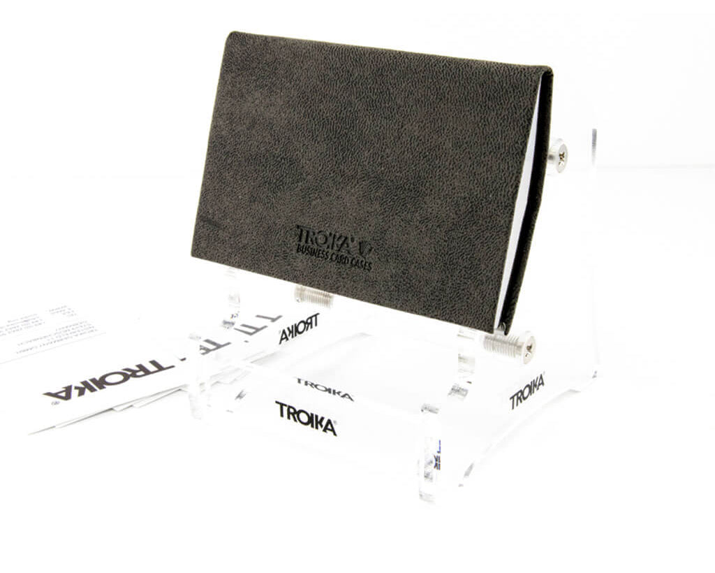 BUSINESS CARD CASE "CARD STAND" - GREY