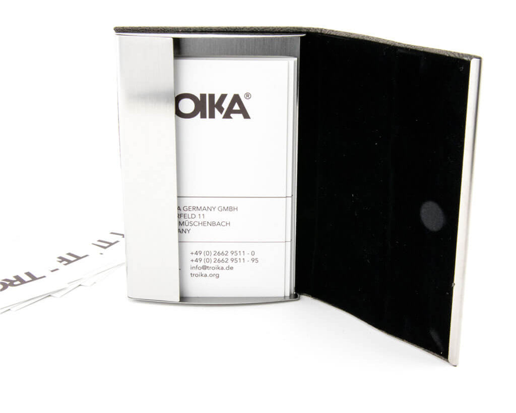 BUSINESS CARD CASE "CARD STAND" - GREY