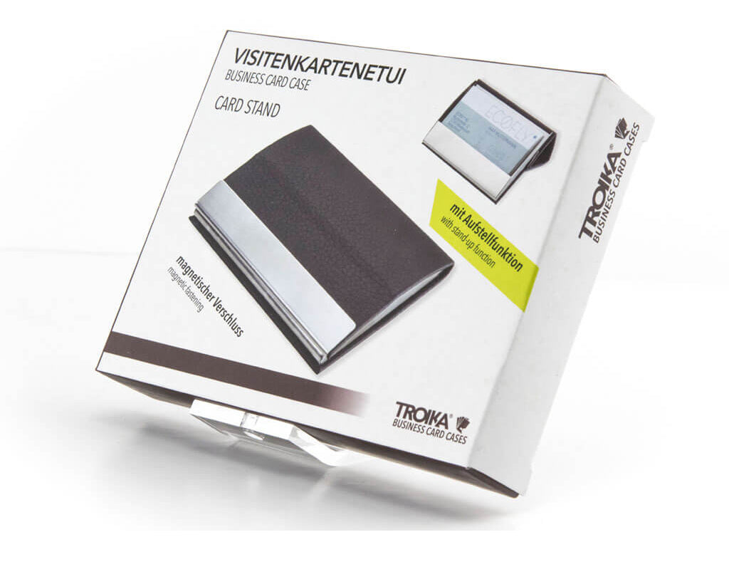 BUSINESS CARD CASE "CARD STAND" - GREY