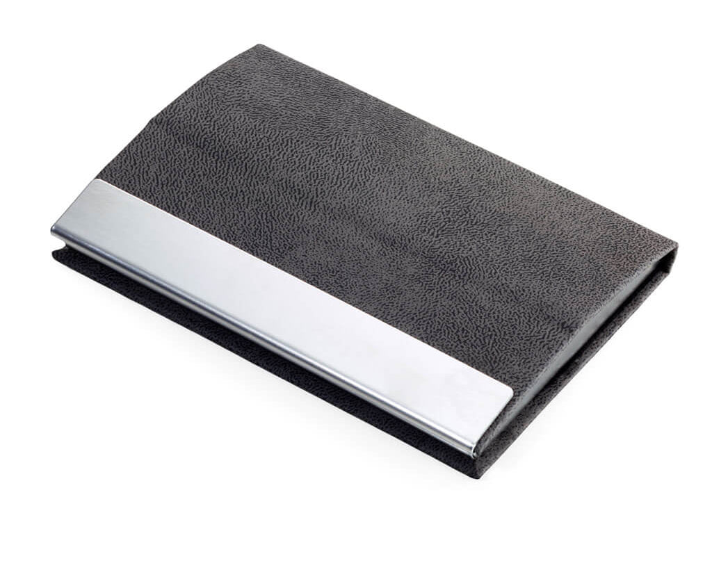 BUSINESS CARD CASE "CARD STAND" - GREY