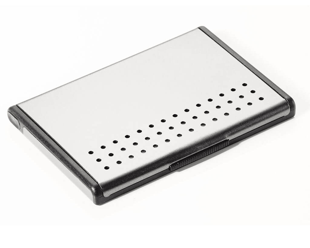 BUSINESS CARD CASE "MR. SLOWHAND" - SILVER