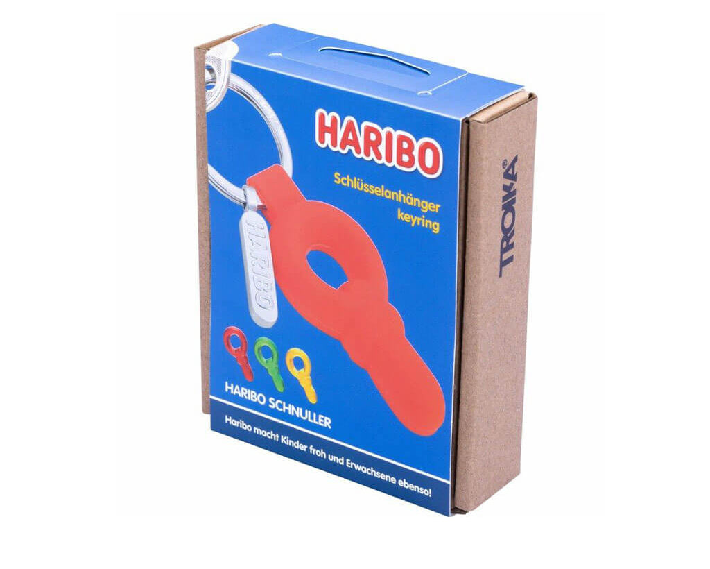 TROIKA Keychain "HARIBO SCHNULLER" - Red