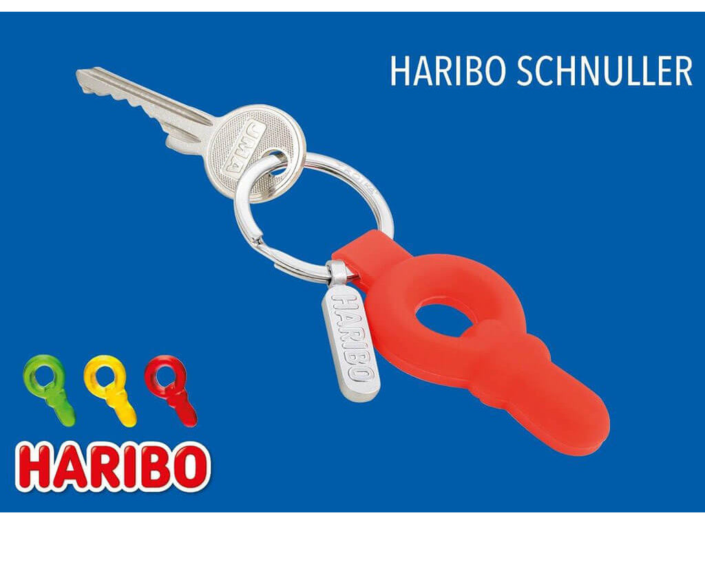 TROIKA Keychain "HARIBO SCHNULLER" - Red