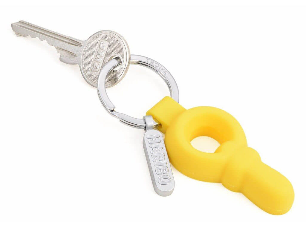 TROIKA Keychain "HARIBO SCHNULLER" - Yellow