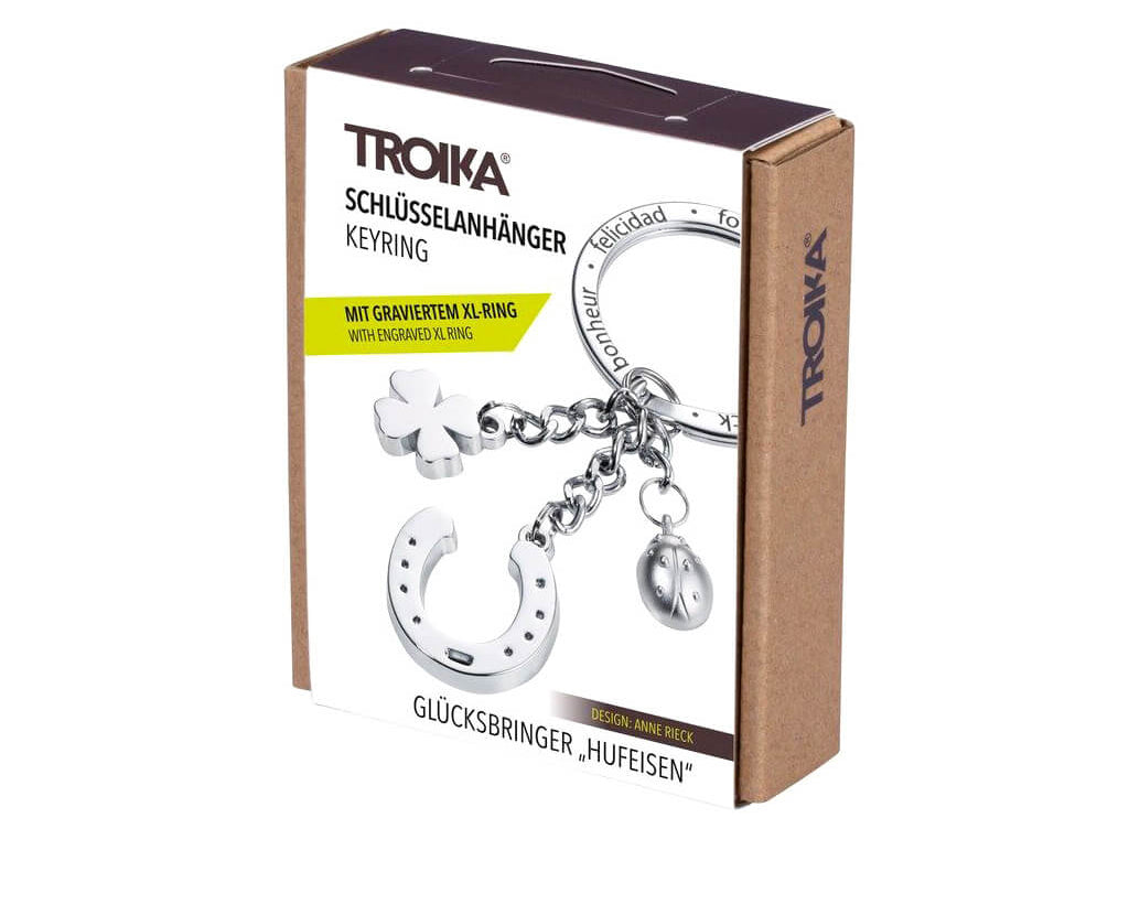 TROIKA Keychain "GLÜCKSBRINGER Hufeisen"