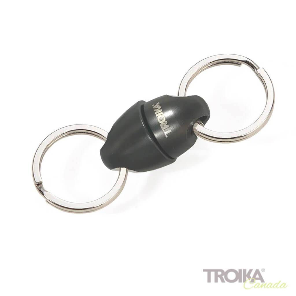 TROIKA Keyring "PLUS & MINUS" - GUN METAL
