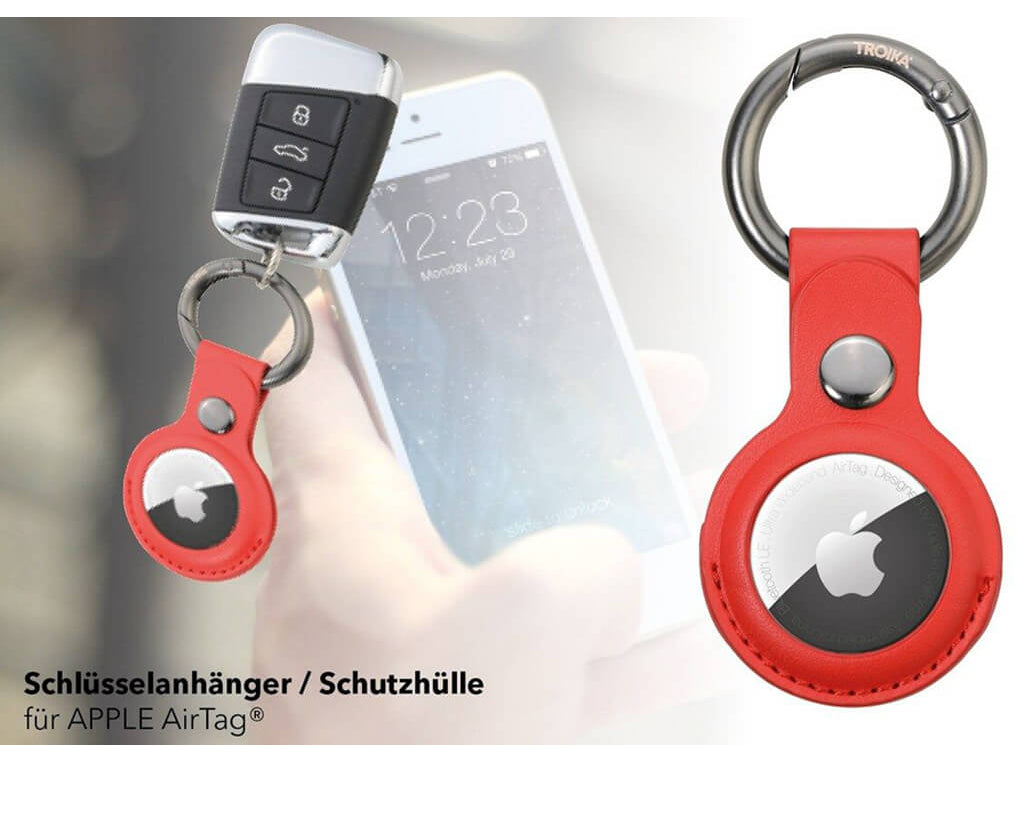 TROIKA Keyring "AIRTAG COVER" - RED