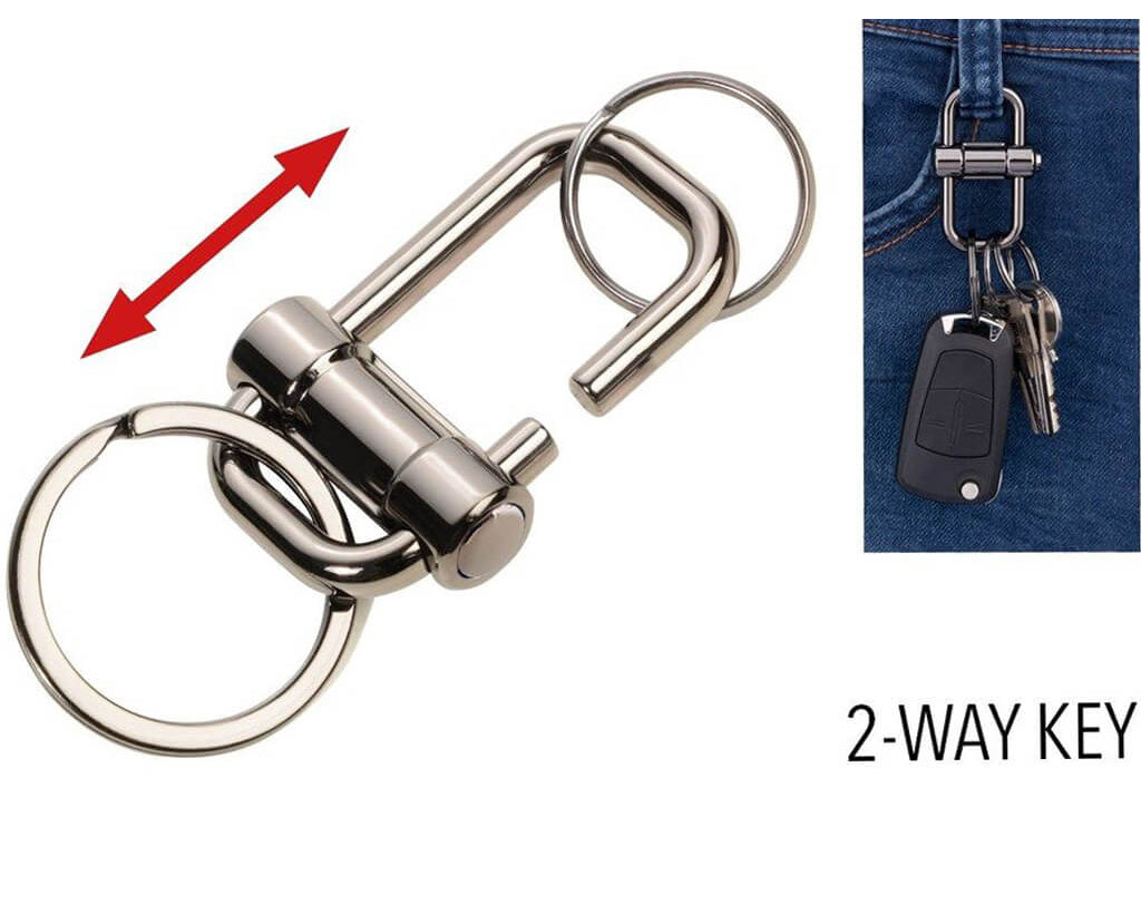 TROIKA Keychain "2-WAY KEY" - Grey