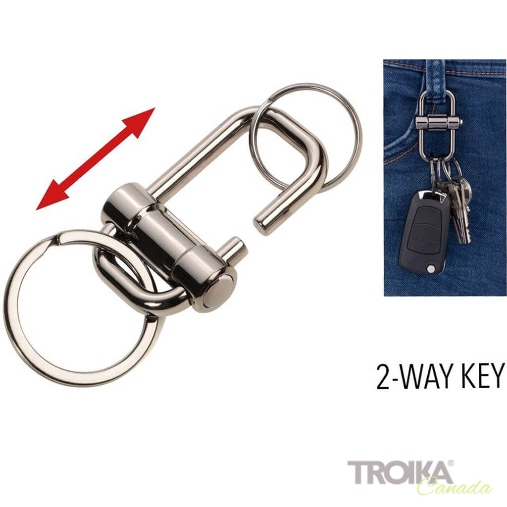 TROIKA Keychain "2-WAY KEY" - Grey