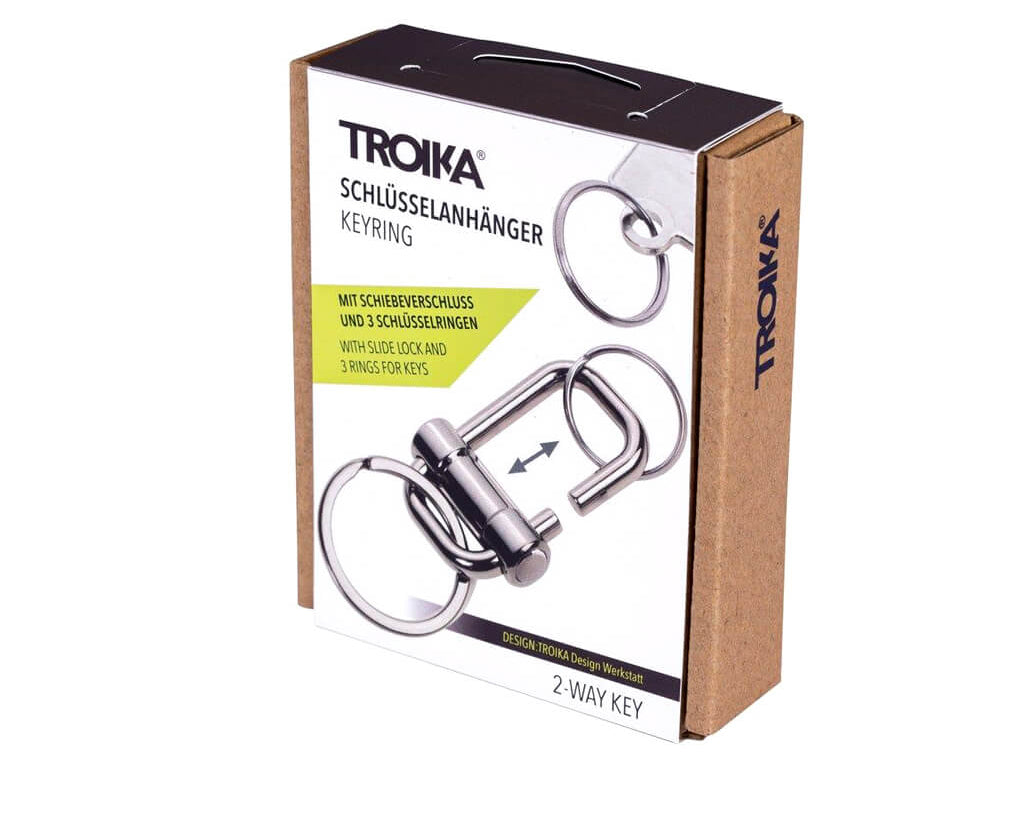 TROIKA Keychain "2-WAY KEY" - Grey