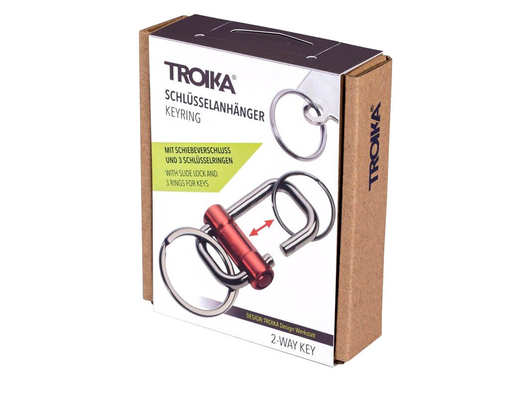 TROIKA Keychain "2-WAY KEY" - Red