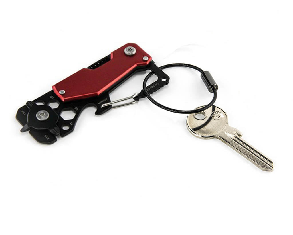 TROIKA Key organizer and mini tool "TOOLINATOR" - red