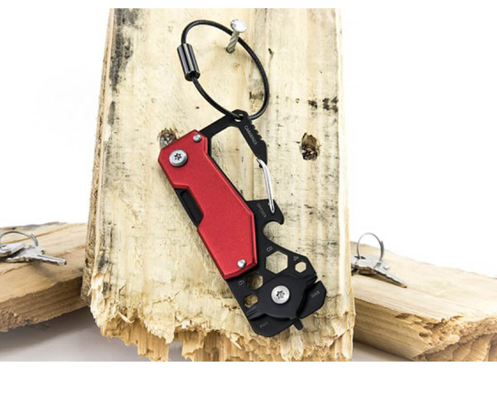 TROIKA Key organizer and mini tool "TOOLINATOR" - red