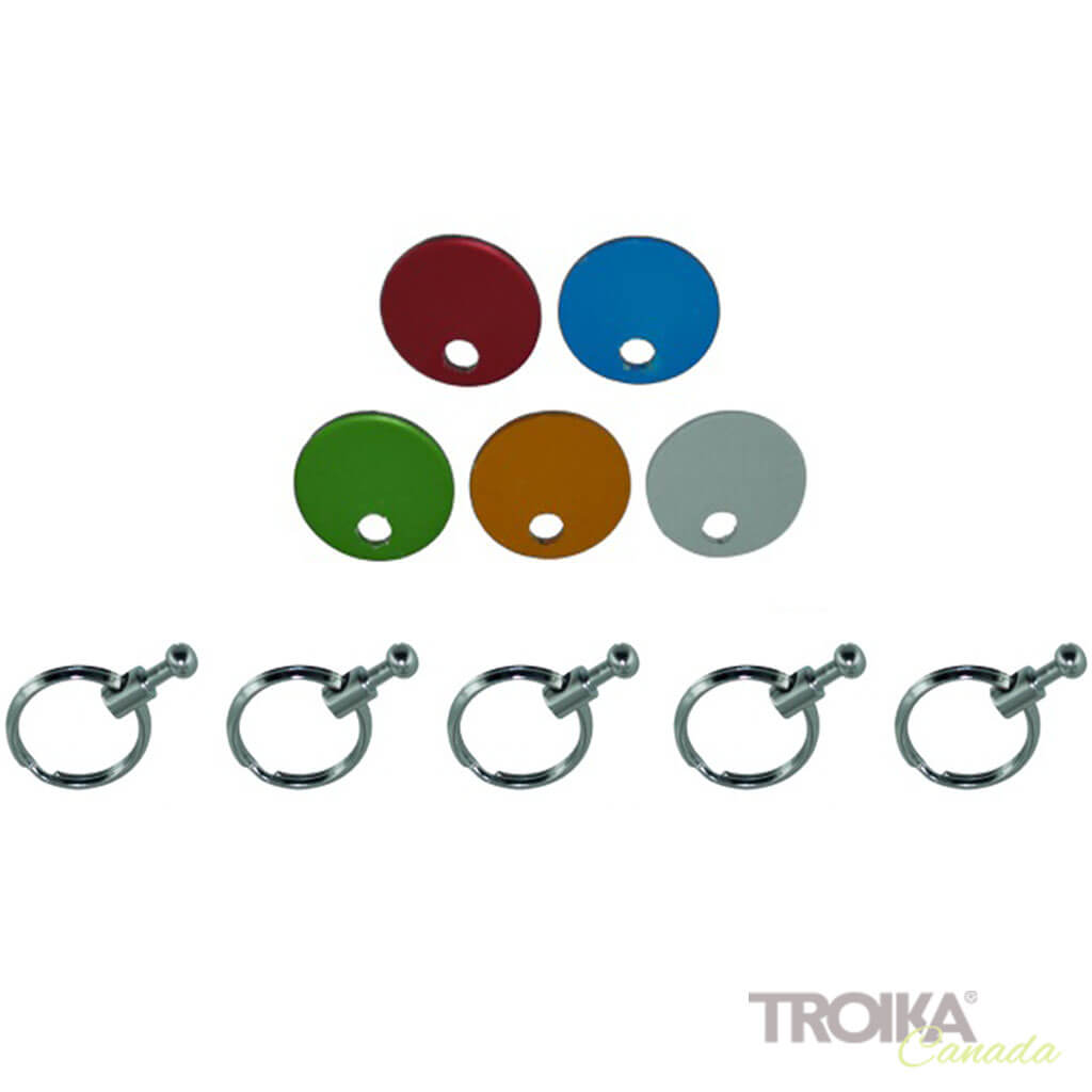 Replacement rings for PATENT/colour keyring shiny, set of 5